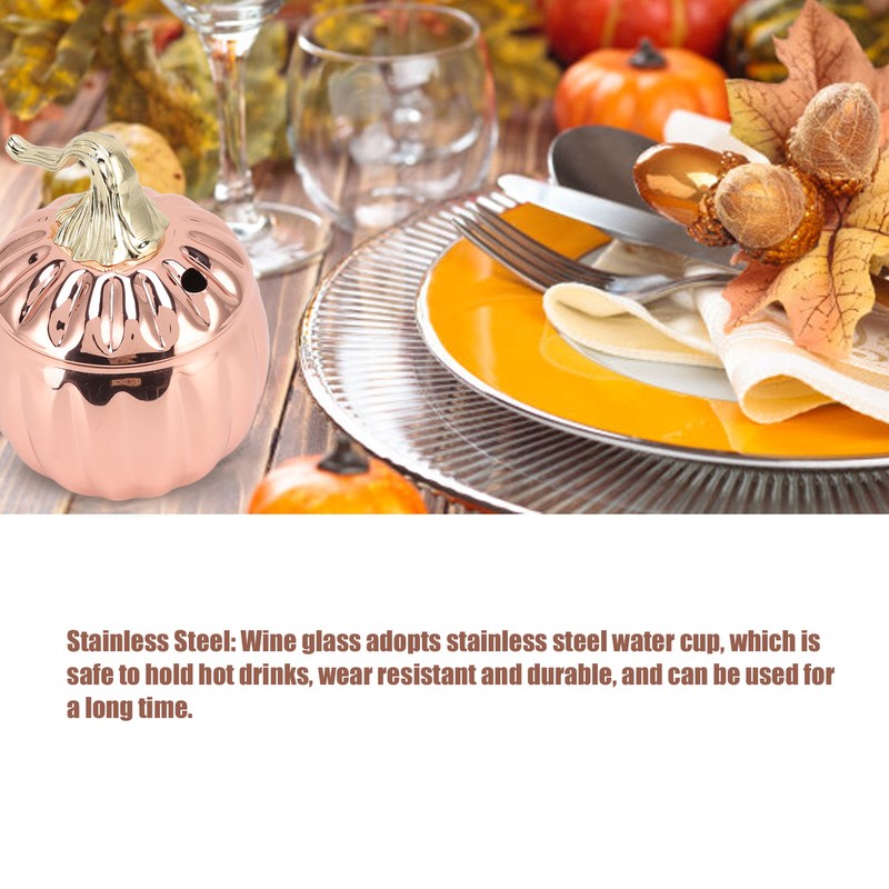 Pumpkin Wine Glass Pumpkin Shaped Stainless Steel Rose Gold Wine