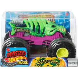 Hot Wheels Monster Trucks, übergroßer Monstertruck, Maßstab 1:24, Druckguss-Spielzeug-Truck mit riesigen Rädern und coolen Designs