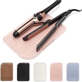 Heat Resistant Mat - Iron Mat - Curling Iron Holder - Silicone Heat Resistant Mat - Makeup Mat - Hot Tools Mat - Hot Tools Flat Iron Holder - Color: Rose Gold