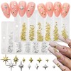 400pcs Gold Silver Star Nail Charms Metal Stars Nail Art