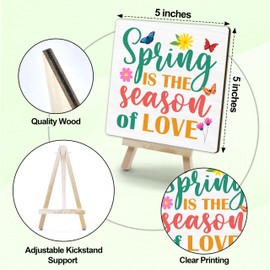 Hello Spring Tabletop Plaque, Spring Flower Wooden Plaque With Easel, Butterfly Themed Spring Decor Gifts For Women Friends Family, Inspirational Quote Wood Plaque Decorations For Home Farmhouse, 08