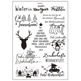 GreatRise 2 Stück Kerzentattoos Weihnachten Rub on Sticker Wassertransferdruck Rub On Aufkleber Weihnachten, Verschiedene Muster Kerzen Tattoo Folie für Stabkerzen Glas Keramik Basteln DIY Deko #5