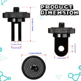 Frienda 4 Pieces Aluminum Camera Tripod Conversion Adapter 1/4-20 Conversion Adapter Metal Camera Mount Adapter for Tripod Compatible with GoPro Action Cameras and Other Standard 1/4 Accessories