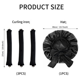 WANAVO Heatless Curls Overnight Set，silk Bonnet and 3 PCS Heatless Curls for Sleeping，satin Bonnet，overnight Blowout Rods for All Hair Types