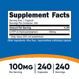 Nutricost 5-HTP 100mg, 240 Vegetarian Capsules (5-Hydroxytryptophan) - Non-GMO & Gluten Free (2 Bottles)