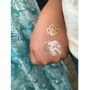 Pinkele3 Temporary Elephant Tattoo Mandala Tattoo Bracelet 3 Sheets Gold