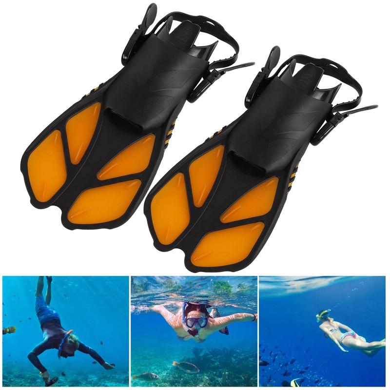 2pcs Adjustable Snorkel Fins Soft TPR Open Heel Long Diving
