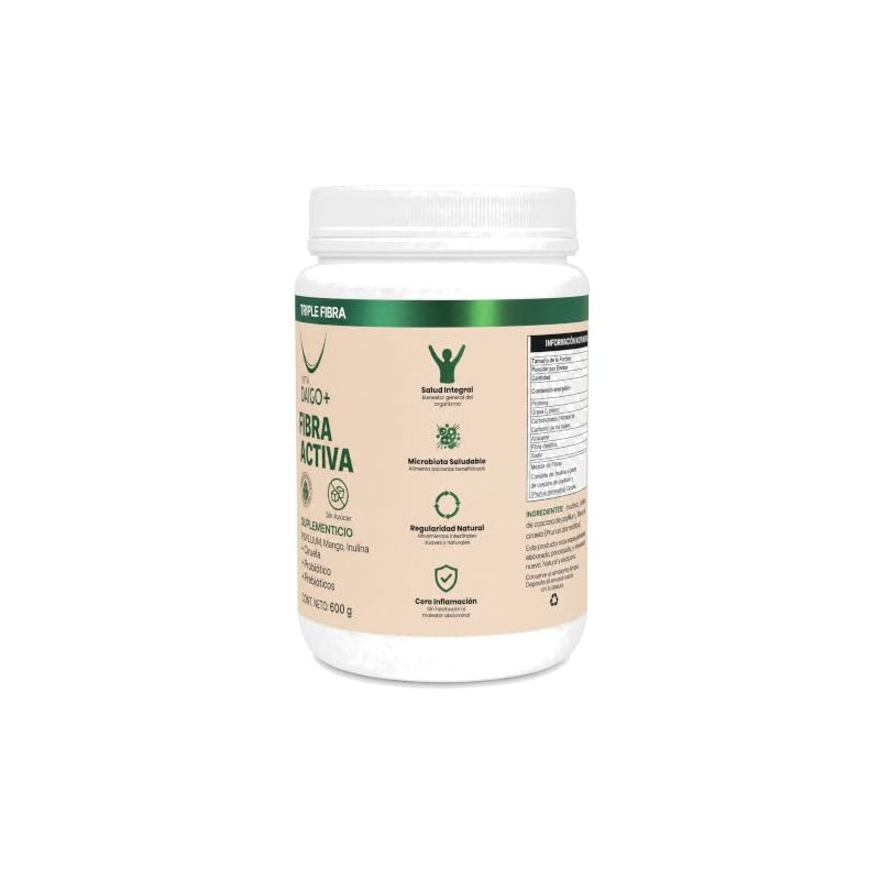 Vita Daigo+ Fibra Digestiva Natural, Fórmula Triple Fibra con Psyllium