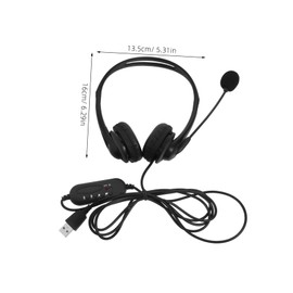 FELTECHELECTR Gaming Headset with Microphone Comfortable Earphone for Online Courses Noise Cancelling Over Ear Headphones USB Headset for and Call Center Dual Ear Design