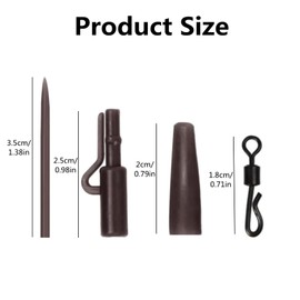 40Pcs Carp Fishing Lead Clips Tail Rubbers Kit Carp Fishing Accessories Safety Lead Clips Carp Fishing Accessories Kit Fishing Rigs Helicopter Kit for Carp Hair Rig Fishing Accessory Equipment