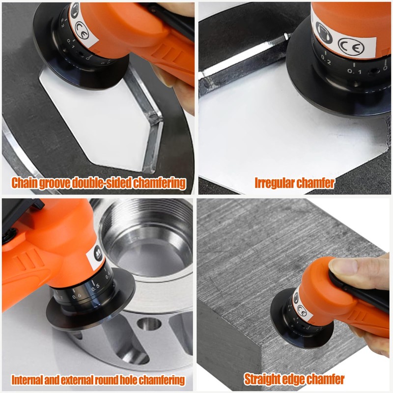 2 in 1 45° Pneumatic Chamfering Machine Kit with Blade