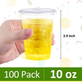 Eupako 200 Sets 8 OZ Plastic Cups with Lids - 8 Ounce Clear Disposable Cups with Lids, Cold Drink Containers for Beverage, Parfait, Smoothie, Milkshake, Juice