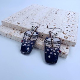 Patriotic Earrings for Women - Red, White, and Blue Earrings - American Independence 4th of July Jewelry, Acrylic, No Gemstone