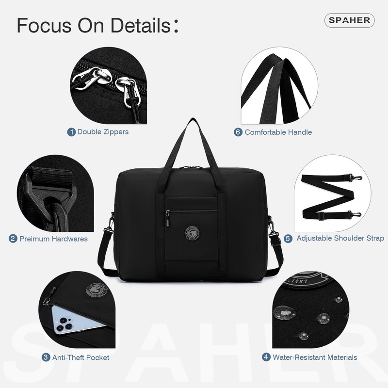 SPAHER 45L Travel Duffle Bag Cabin Bag Lufthansa 55x40x20 Carry
