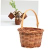 Gadpiparty 1PC mini rattan basket miniature woven baskets basket with