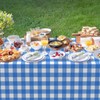 2pack Blue Gingham Checkered Table Cloth Party,137*274cm Wipe Clean Checkered