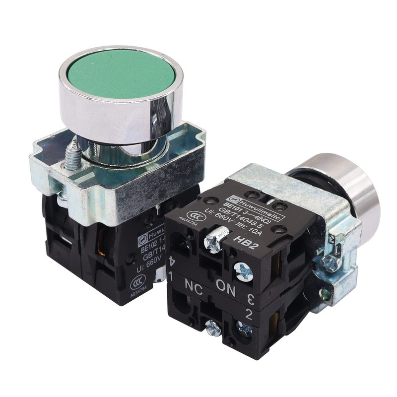 mxuteuk 2pcs 22mm Momentary Push Button Switch SPST 1NO 1NC