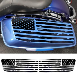 American Flag Saddle Bag Lid Decals SaddleBag Vinyl Cover Exterior Accessories Black Compatible with 2014-2023 Harley Davidson Touring