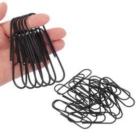 PATIKIL 4 Inch Large Paper Clip, 30PCS Big Paper Clip Extra Large Huge Metal Giant Clips Rust-Proof Strong Durable Bulk Cute for Home Office Accessories Bookmark, Black