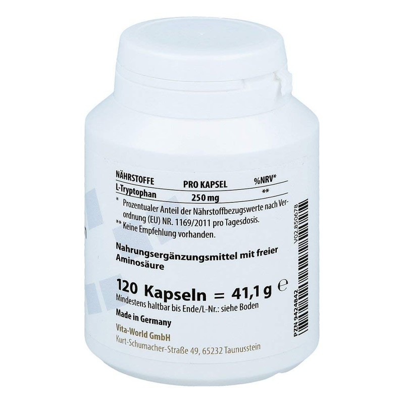 L-tryptophan 250 mg capsules