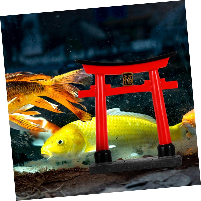 FUNOMOCYA Japanese Gate Model Micro Landscape Decor Fish Tank Accessory