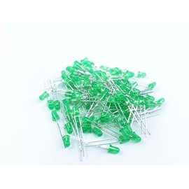 GFORTUN 100Pack 5mm LED Emitting Diode Lights 20mA Round Head Lamps Indicator Lights for Electronic DIY (Green)