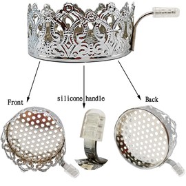 Hookah Charcoal Holder KKDUCK Reusable Metal Hookah Coal Heater for SHIAHA Accessories Hookah Heat Management System Crown Style (Silver)