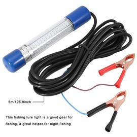 TOPINCN Luz LED para Pesca Submarina, Luz LED para Señuelo de Peces, Lámpara de Buceo de 12 V con Clip de Batería, 1000 LM, Luces de Pesca Sumergibles Impermeables IP68 para Pescar