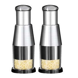 Exqufood 2 Pieces Manual Chopper, Manual Garlic Chopper, Mini Chopper, Manual Chopper, Durable