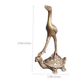 Mobestech Brass Turtle Crane Statue Retro Tortoise Ornament for Home Decor Elegant Desktop Adornment Creative Design for Office Showcase Craftsmanship
