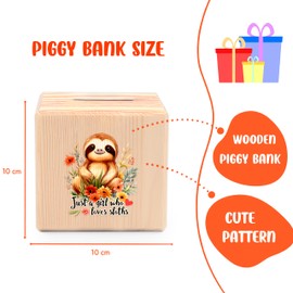 BJDAMAI Sloth Piggy Bank Money Bank Coin Bank, Gifts for Teens Teenage Girls Kids Age 6 7 8 9 10 11 12, Sloth Lovers Themed Stuff Accessories Items Things Home Room Decor Merchandise!