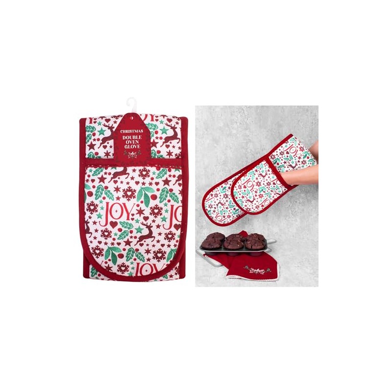 Christmas Joy 18 x 88cm Christmas Joy Double Oven Glove