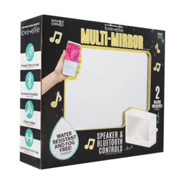 Onyx Shower Mirror with Speaker and Bluetooth Controls, Water Resistant, Fog Free