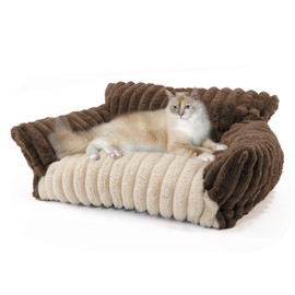 BUMUBI Cat Bed Washable Pet Sofa - Soft Supportive Fluffy Cat Couch for Small Indoor Kitten - Cozy Puppy Dog Bed with Removable Cover