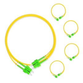 5Pcs 1 Meter Fiber Optic Patch Cord SC APC to SC APC, Duplex Single Mode Fiber Cable Jumper OS2 G652D 9/125μm, 1310nm/1550nm LSZH 3.0mm