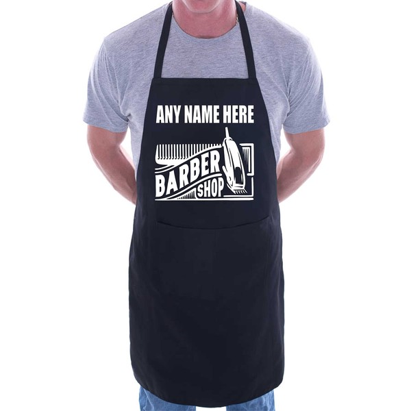 Print4U Personalised Apron Barber Your Name Here Name Barber Shop