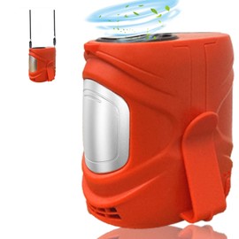 2025 AI Portable Waist Fan, Personal Fan Rechargeable with 6-Speed 16000RPM Brushless Motor, 40H Runtime Wearable Belt Cooler, Hands-Free Shirt/Belt/Neck Fan for Camping, Jobsite, Outdoor (Orange)