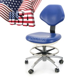 AZDENT US Adjustable Stool Doctor Chair Hydraulic Rolling for Dental Massage Salon Spa - Blue