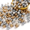 DAHI Wooden Beads 300 Pieces Beads with Hole Gold Silver