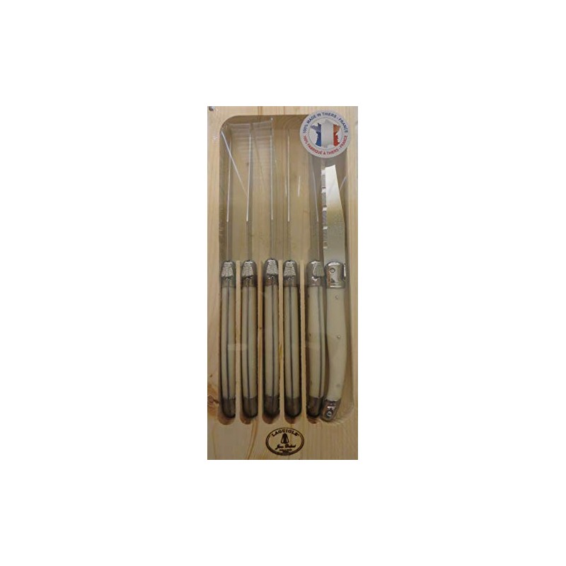 Laguiole White 6-Piece Steak Knives Set -Thiers France