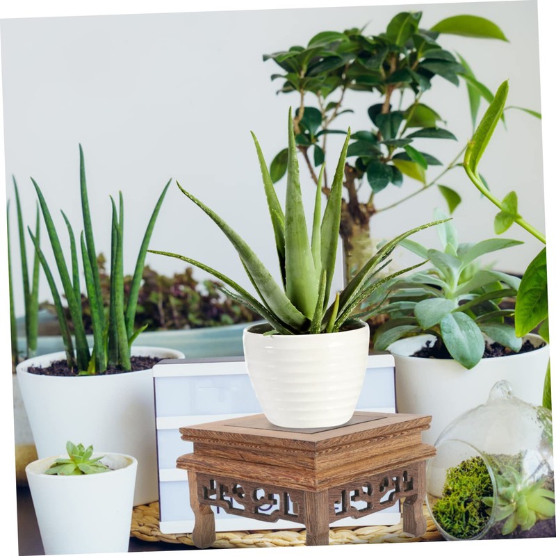 CAXUSD Wooden Planter Stand Rustic Flower Pot Holder for Home