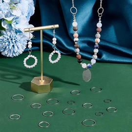 UNICRAFTALE 60 Pieces 3 Sizes 12/15/19 mm Connection Ring Stainless Steel Linking Charm Round Frame Charms Metal Connecting Ring Pendant Earring Connection Ring for Jewellery Making