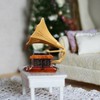 Alnicov Miniature Gramophone Mini Phonograph Model for Dollhouse Fine Craftsmanship