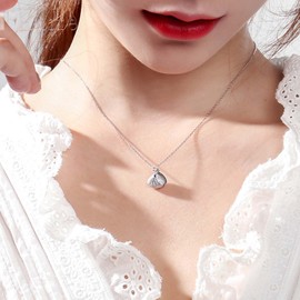 Wendalern Boho Muschel Perlenkette Cubic Zirkonia Muschel Gewickelt Perlenkette Strand Jakobsmuschel Faux Perle Anhänger Halskette Urlaub Ozean Schmuck Für Frauen