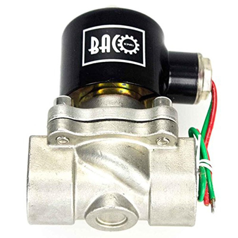 BACOENG 1/2" DC12V NPT Stainless Steel Normally Closed Electric Solenoid