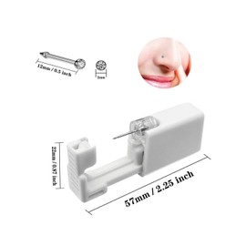 4 Pack Nose Piercing Kit, SLVIEKAE Disposable Safe Sterile Piercing Gun, Self Nose Piercing Unit For, Nose Stud Piercing Kit Tool (Silver)