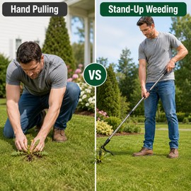 Stand Up Weed Puller for Garden Weeding – 44-Inch Adjustable 4-Claw Design for Lawn, Yard and Garden Care