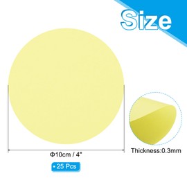 PATIKIL 4inch Circle Card Stock, 25Pcs Round Shape Cutouts Paper Thick Cardstock Coaster for DIY Craft Projects Classroom Bulletin Board Decor, Light Yellow