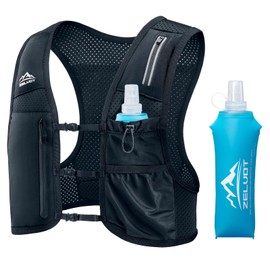 Zelvot Running Vest for Women Men, USA Original Patent, Adjustable Chest Straps Running Hydration Vest with 500ml Soft Flask and Phone Holder, Lightweight Reflective Hydration Backpack for Marathon