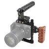 CAMVATE DSLR Camera Cage Top Handle Wood Grip for Canon